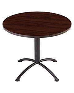 Iceberg iLand Laminate Hospitality Table, Round, 29inW x 36inD, Mahogany/Silver