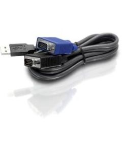 TRENDnet 2-in-1 USB VGA KVM Cable, 1.83m (6 Feet), VGA-SVGA HDB 15-Pin Male to Male, USB 1.1 Type A, Connect Computers with VGA And USB Ports, USB Keyboard-Mouse Cable & Monitor Cable, Black, TK-CU06 - 6-feet USB KVM cable for TK-803R/1603R