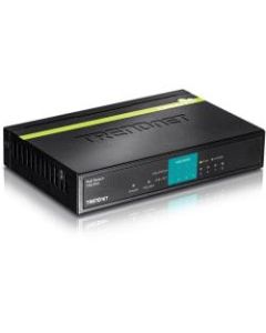 TRENDnet 8-Port 10/100Mbps PoE Switch, 4 x 10/100 Ports, 4 x 10/100 PoE Ports, 30W PoE Power Budget, 1.6 Gbps Switching Capacity, 802.3af, Lifetime Protection, Black, TPE-S44 - 8-port (4 10/100; 4 PoE) PoE Switch