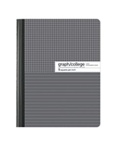 Office Depot Brand Composition Book, 7-1/2in x 9-3/4in, College/Graph Ruled, Gray/White, 100 Sheets