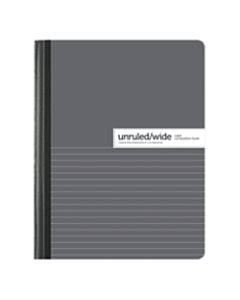 Office Depot Brand Composition Book, 7-1/2in x 9-3/4in, Unruled/Wide Ruled, 100 Sheets, Gray/White