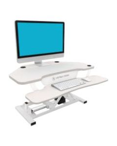 VersaDesk Power Pro Corner Push-Button Electric Height-Adjustable Sit-to-Stand Desk Riser, White