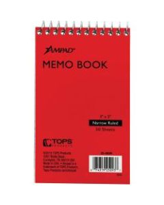 Ampad Topbound Memo Book, 50 Sheets, 3in x 5in