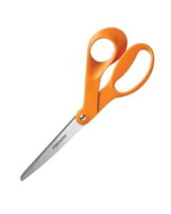 Fiskars Our Finest Contoured Scissors, 8in, Bent, Orange