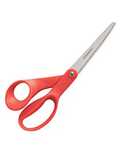 Fiskars Our Finest Contoured Scissors, 8in Pointed, Red (Left-Handed) Handles