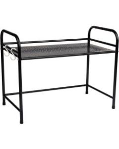 Mind Reader Microwave Shelf Counter Unit With Hooks, Black