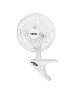 Lorell 6in Personal Clip-On Fan, Light Gray