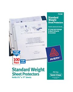 Avery Top-Loading Nonstick Sheet Protectors, Standard, Box Of 100