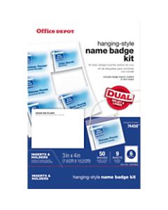 Office Depot Brand Name Badge Kit, Pack Of 50