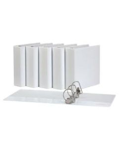 Office Depot Brand Durable D-Ring View Binders, 3in Rings, White, Pack Of 6 Binders