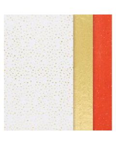 Amscan Christmas Metallic Tissue Paper, 20in x 20in, Red/Gold/Silver, Pack Of 120 Sheets