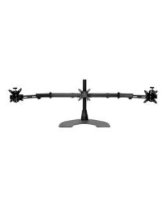 Ergotech 100-D16-B03-TW - Stand (pole, stand base, 2 telescopic wings) for 3 LCD displays - black - screen size: up to 27in - desktop stand