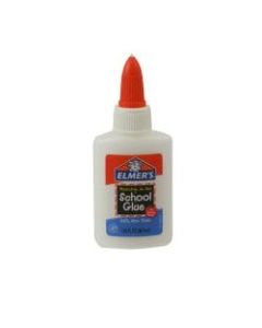 Elmers Washable School Glue - 1.25 oz - Fabric, Wood, Cardboard, Leather - 1 Each - White