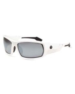 Ergodyne Skullerz Safety Glasses, Odin, White Frame, Silver Mirror Lens