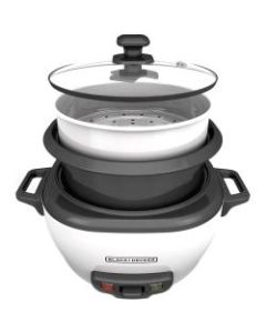 Black & Decker 6-Cup Rice Cooker - 300 W1.50 quart - White, Gray