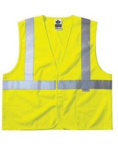 Ergodyne GloWear Safety Vest, Treated Polyester, Type-R Class 2, Large/X-Large, Lime, 8255HL
