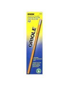 Dixon Oriole Pencils, Yellow, No. 2 Soft Lead, Pack Of 12