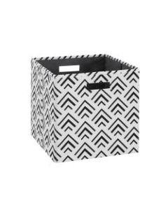 Linon Emmet Storage Bins, 13inH x 13inW x 13inD, Black/White, Set Of 2 Bins