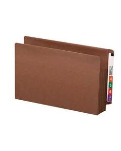 Smead TUFF End-Tab File Pockets, 3 1/2in Expansion, Legal Size, 30% Recycled, Redrope, Box Of 10