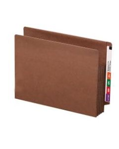 Smead TUFF End-Tab File Pockets, 3 1/2in Expansion, Letter Size, 30% Recycled, Redrope, Box Of 10