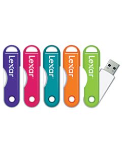 Lexar JumpDrive TwistTurn USB 2.0 Flash Drive, 16GB, Assorted Colors