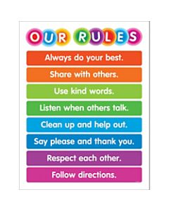 Color Your Classroom Chart, Our Rules, 17in x 22in, Multicolor, Grades Pre-K - 6