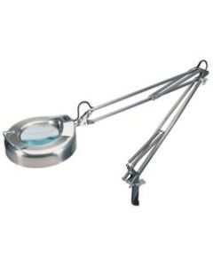 Realspace Clamp-On Magnifier Task Lamp, Adjustable Height, 48inH, Brushed Nickel