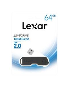Lexar JumpDrive TwistTurn2 USB 2.0 Flash Drive, 64GB, Black, LJDTT2-64GABNABK