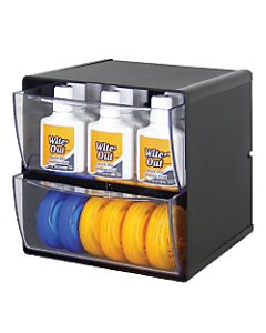 Deflect-O Stackable Cube With 2 Drawers, 6inH x 6inW x 6inD, Black