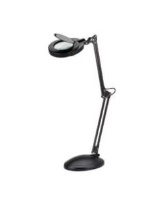 Realspace LED Magnifier Desk Lamp With Clamp, Adjustable Height, 22inH, Black