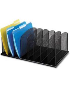 Safco Mesh Desk Organizers - 8 Compartment(s) - 2in - 8.3in Height x 19.3in Width x 11.5in Depth - Desktop - Black - Steel - 1Each