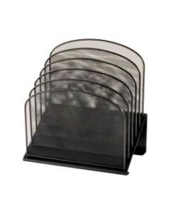 Safco Onyx Mesh 5-Tier Desk Organizer, 12inH x 11 1/4inW x 7 1/4inD, Black