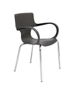 Alba Sofia Reception Chairs With Armrests, Black/Chrome, Pack Of 4