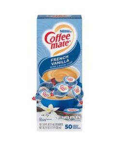 Nestle Coffee-mate Liquid Creamer, French Vanilla Flavor, 0.38 Oz Single Serve x 50