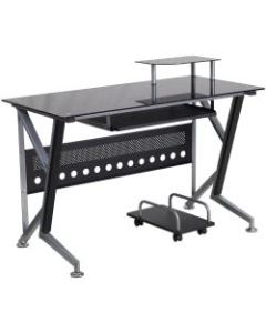 Flash Furniture Contemporary Glass Computer Desk, Black