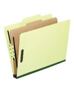 Pendaflex Pressboard Classification Folders, 2in Expansion, Legal-Size, 57% Recycled, Light Green, Pack Of 10