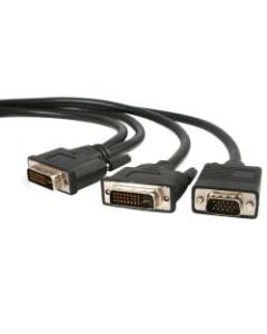 StarTech.com 6 ft DVI I Male to DVI D Male and HD15 VGA Male Video Splitter Cable