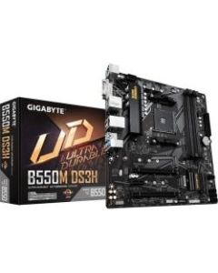 Gigabyte Ultra Durable B550M DS3H Desktop Motherboard - AMD Chipset - Socket AM4 - Micro ATX - 64 GB DDR4 SDRAM Maximum RAM - DIMM, UDIMM - 2 x Memory Slots - Gigabit Ethernet - HDMI - 4 x SATA Interfaces