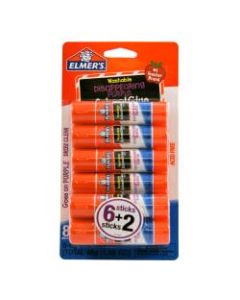 Elmers Washable Disappearing Purple School Glue Sticks, 0.21 Oz., Pack Of 6 + 2 Bonus Sticks