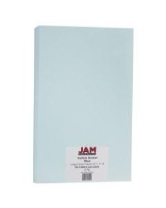 JAM Paper Cover Card Stock, 8 1/2in x 14in, 67 Lb, Vellum Bristol Blue, Pack Of 50 Sheets