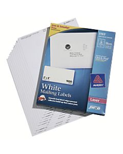 SKILCRAFT White Laser Address Labels, 2in x 4in Labels, Box Of 1,000 (AbilityOne 7530-01-336-0540)