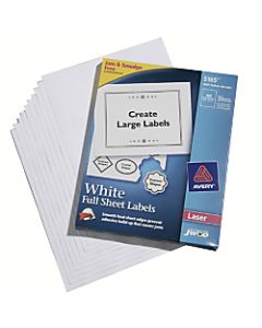 SKILCRAFT White Laser Address Labels, 8 1/2in x 11in Labels, Box Of 100 (AbilityOne 7530-01-349-4463)