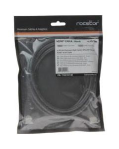 Rocstor Premium High Speed HDMI Cable with Ethernet. - For Digital Video, Monitor, TV, & Projectors with Audio HDMI (M/M) 6ft - 1 x HDMI Male Digital Audio/Video - 1 x HDMI Male Digital Audio/Video - Black