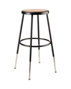 National Public Seating Adjustable Hardboard Stool, 25in- 33inH, Black