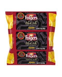 Folgers Black Silk Coffee Single-Serve Packs, Dark Roast, 1.4 Oz Per Bag, Carton Of 40