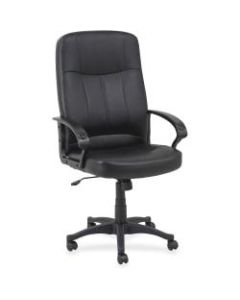 Lorell Chadwick Executive Ergonomic Bonded Leather High-Back Chair, Black