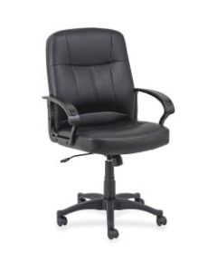 Lorell Chadwick Bonded Leather Mid-Back Chair, Black