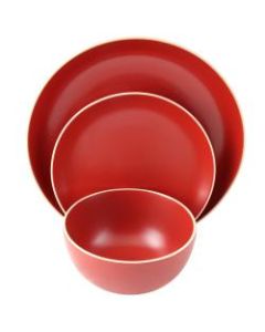 Gibson Home Rockaway 12-Piece Dinnerware Set, Matte Red