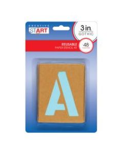 Creative Start Stencil Kit, Reusable Paper, Letters, Numbers and Symbols, Gothic, 4in, 45 Characters