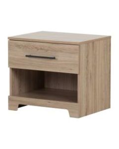 South Shore Primo 1-Drawer Nightstand, 19-3/4inH x 22-1/4inW x 17inD, Rustic Oak